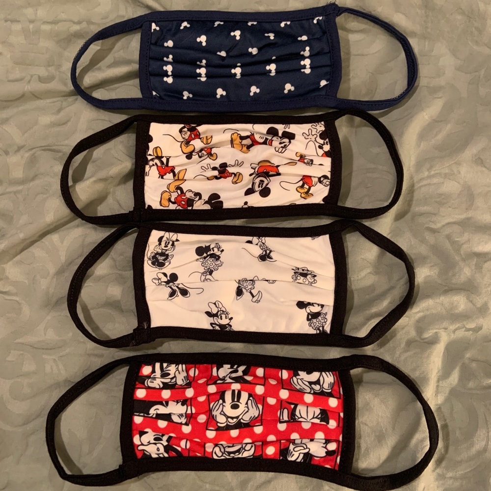 Lot of 4 Disney Face Masks Size Large